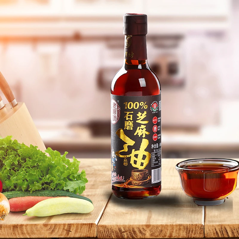 老榨坊100%石磨芝麻香油400ml家用油凉拌火锅蘸料健康食用油品质