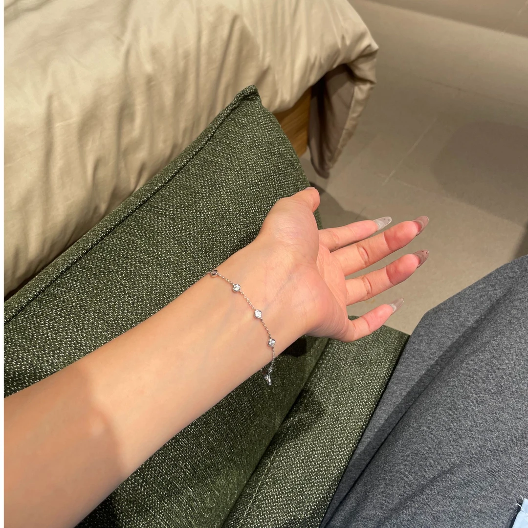 925银合成锆石手链 小星球气泡钻手链