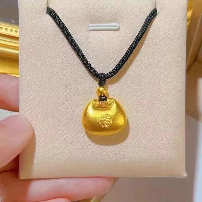 合金吊坠 时尚同款小金坨吊坠古法福字元宝锁包小胖福挂坠女