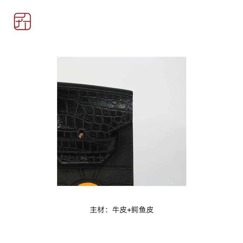 匠人乔高定【牛皮BK小房子】掌纹皮鳄鱼皮轻奢时尚经典复古手提包
