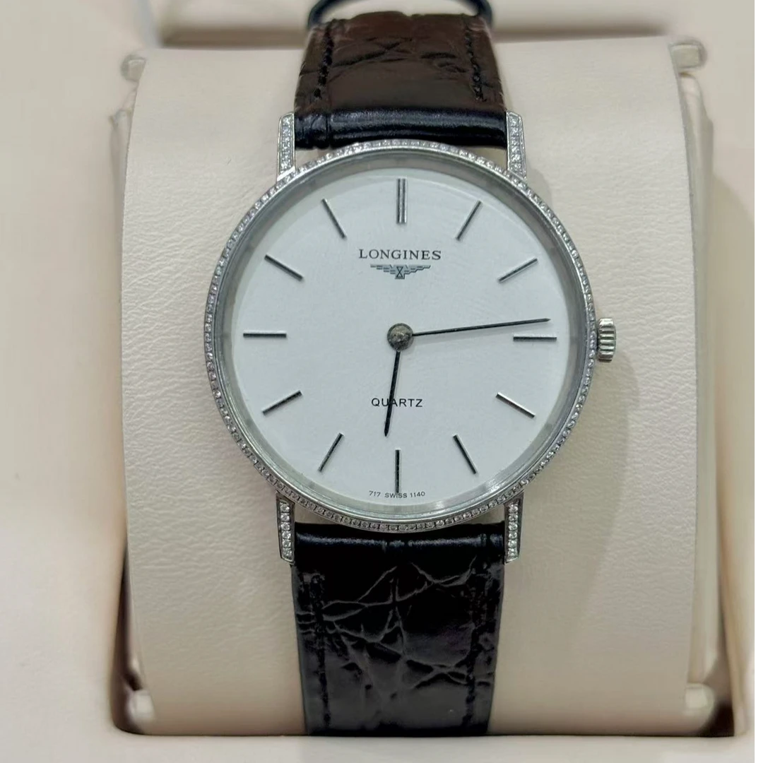 99新 Longines/浪琴 银盘调丁刻/石英女表/32盘/九月/609031/