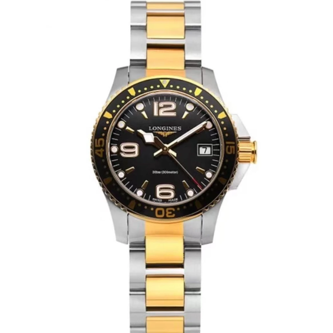 99新 Longines/浪琴 康卡斯/黑盘/数字调丁刻/九月/34盘