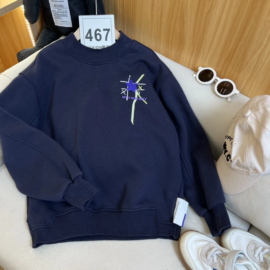 ViViOH 467男女童卫衣春秋装儿童拼接打底上衣中童装潮流时尚