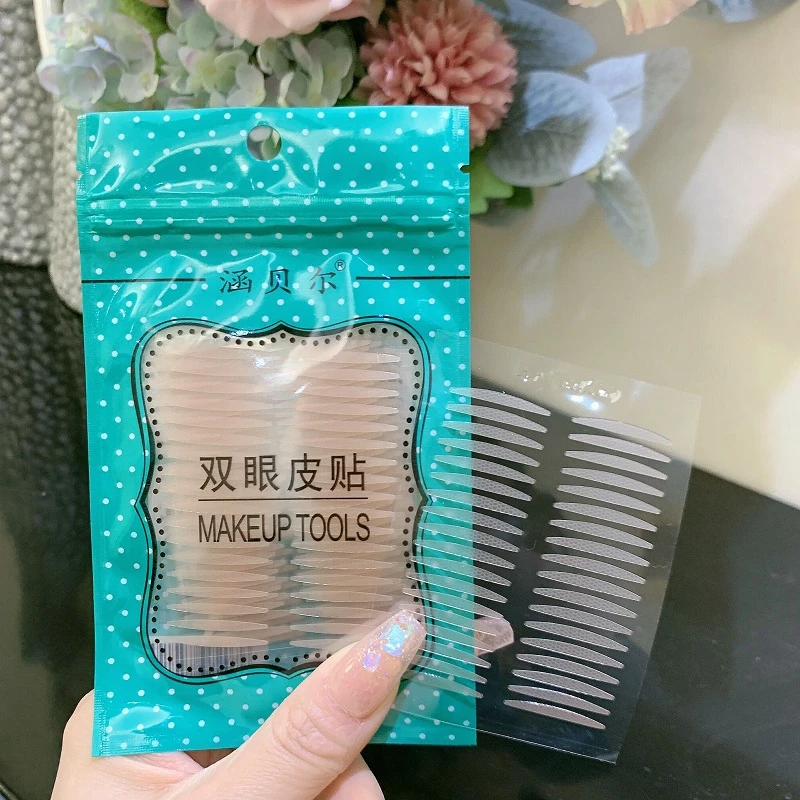 涵贝尔超粘双眼皮贴无痕自然女蕾丝隐形单面肉色支撑力强不易反光