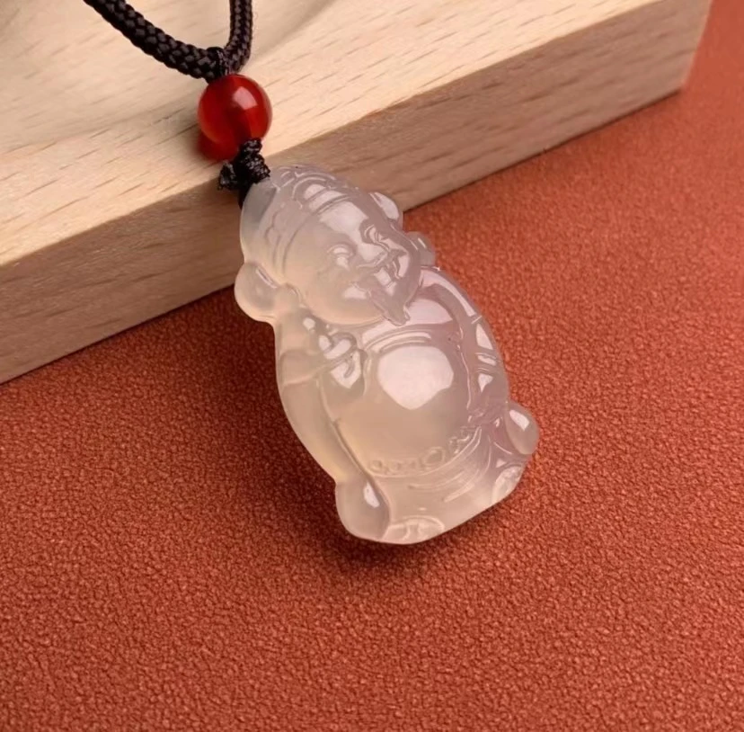 天然玉石玛瑙财老爷吊坠男女情侣款