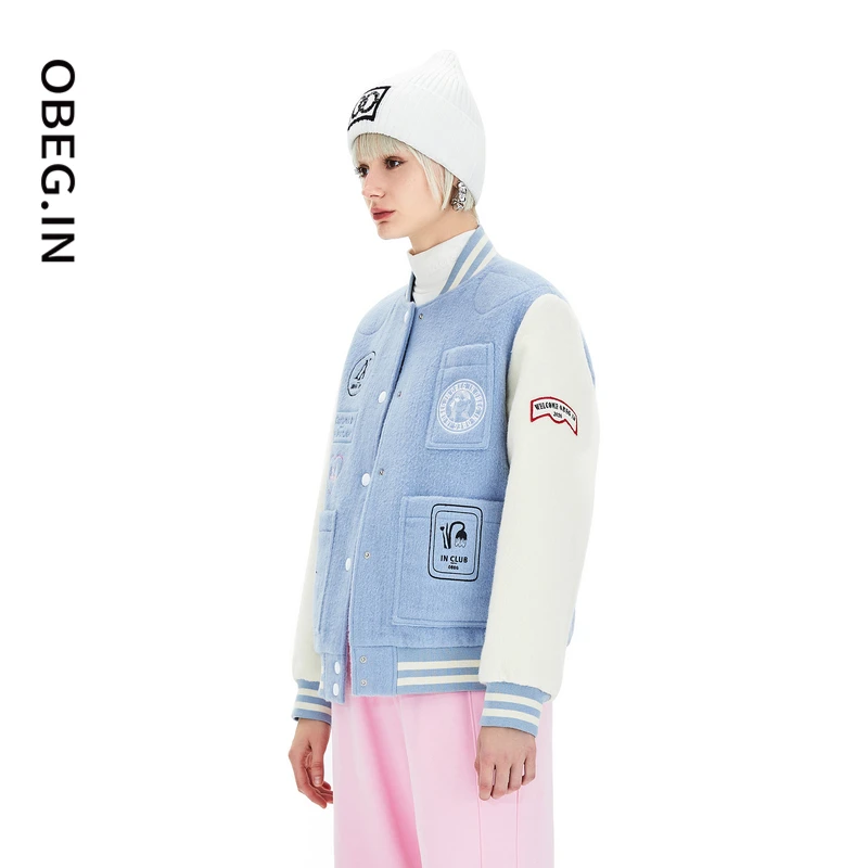 OBEG.IN欧碧倩双面呢短外套棉褛夹克30424044