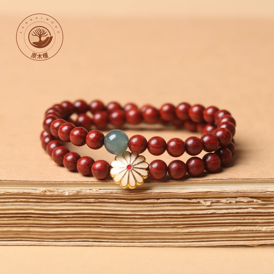 印度小叶紫檀高油密老料6mm*54颗diy双圈女士手串原汁原味无科技