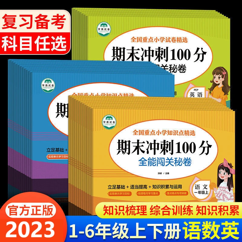 一二三四五六年级上下册语数英期末冲刺闯关密卷100分同步试卷