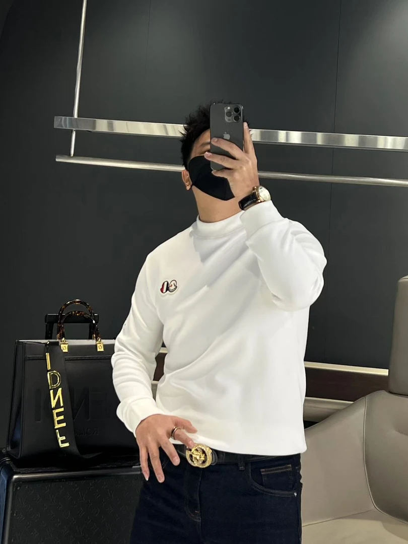 【马哥严选】秋冬潮流百搭黑白打底衫男士时尚休闲加绒保暖长袖T恤