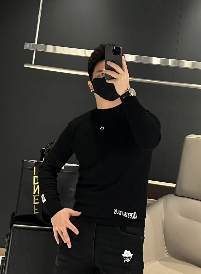 【马哥严选】冬季潮牌简约百搭针织羊毛衫男士时尚休闲保暖圆领毛衣