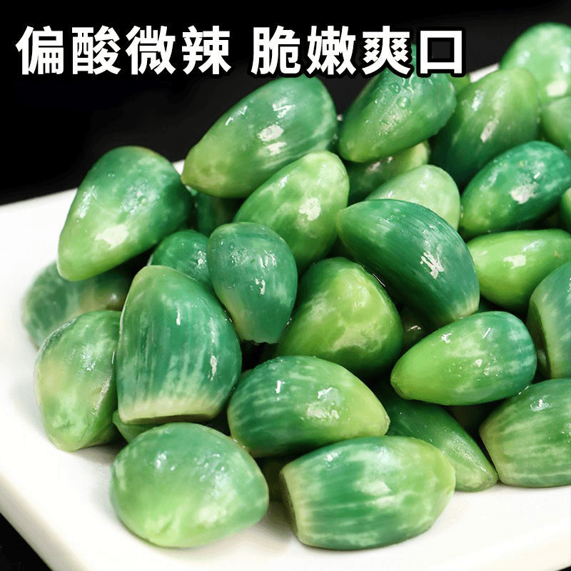 传统腊八蒜腌制翡翠蒜糖醋酸辣爽口泡蒜瓣即食下饭菜绿蒜休闲食品