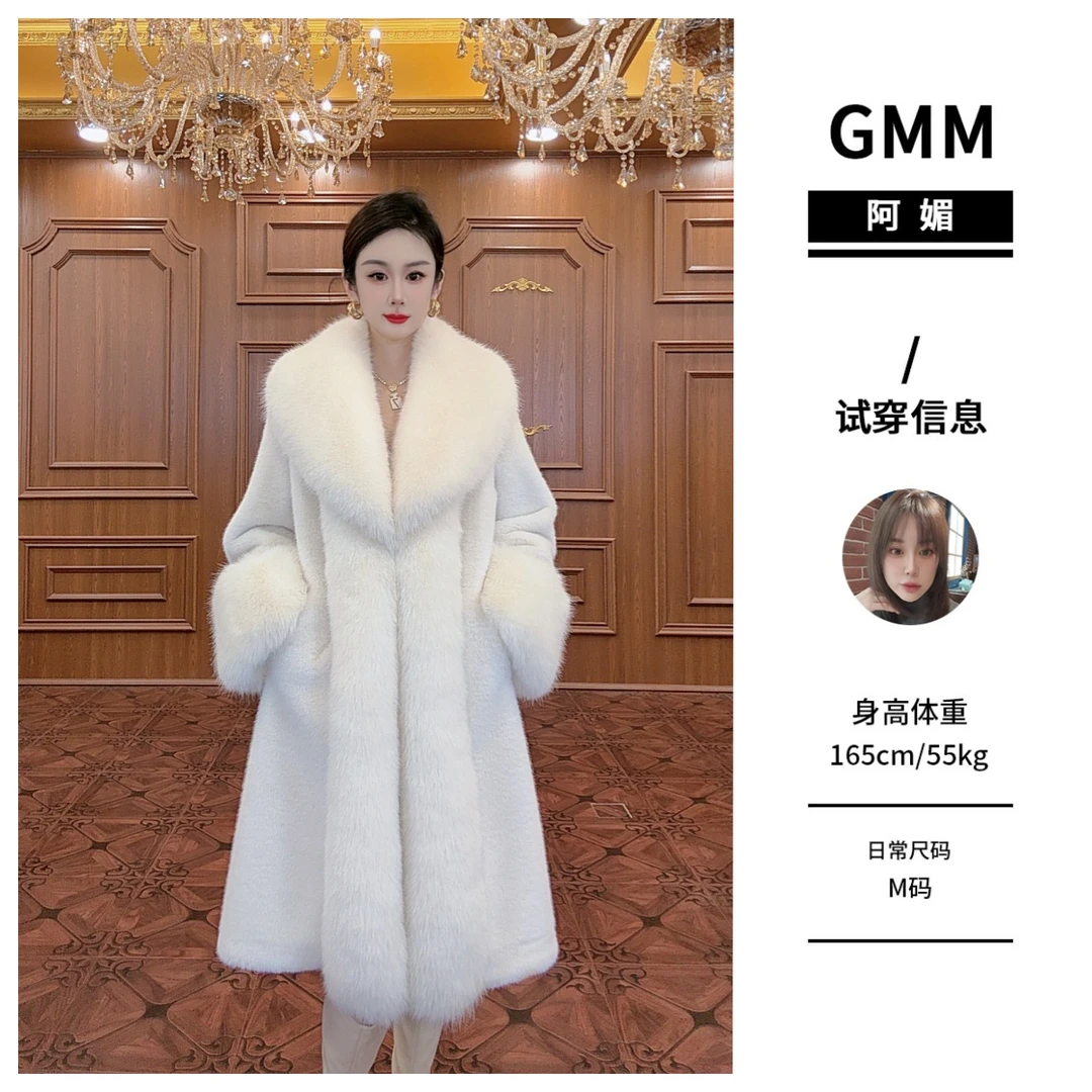 媚阿媚●瑞雪纷飞WE52647冬季宽松气质保暖毛外套T