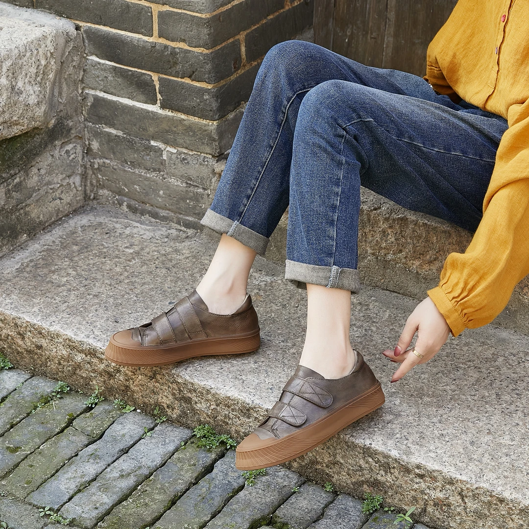 【年底破价款】复古乐福鞋新款小皮鞋休闲时尚百搭圆头粗跟套脚女鞋