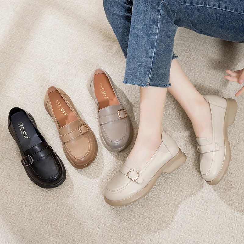 6830单鞋软皮软面舒适百搭防滑耐磨真皮小单鞋