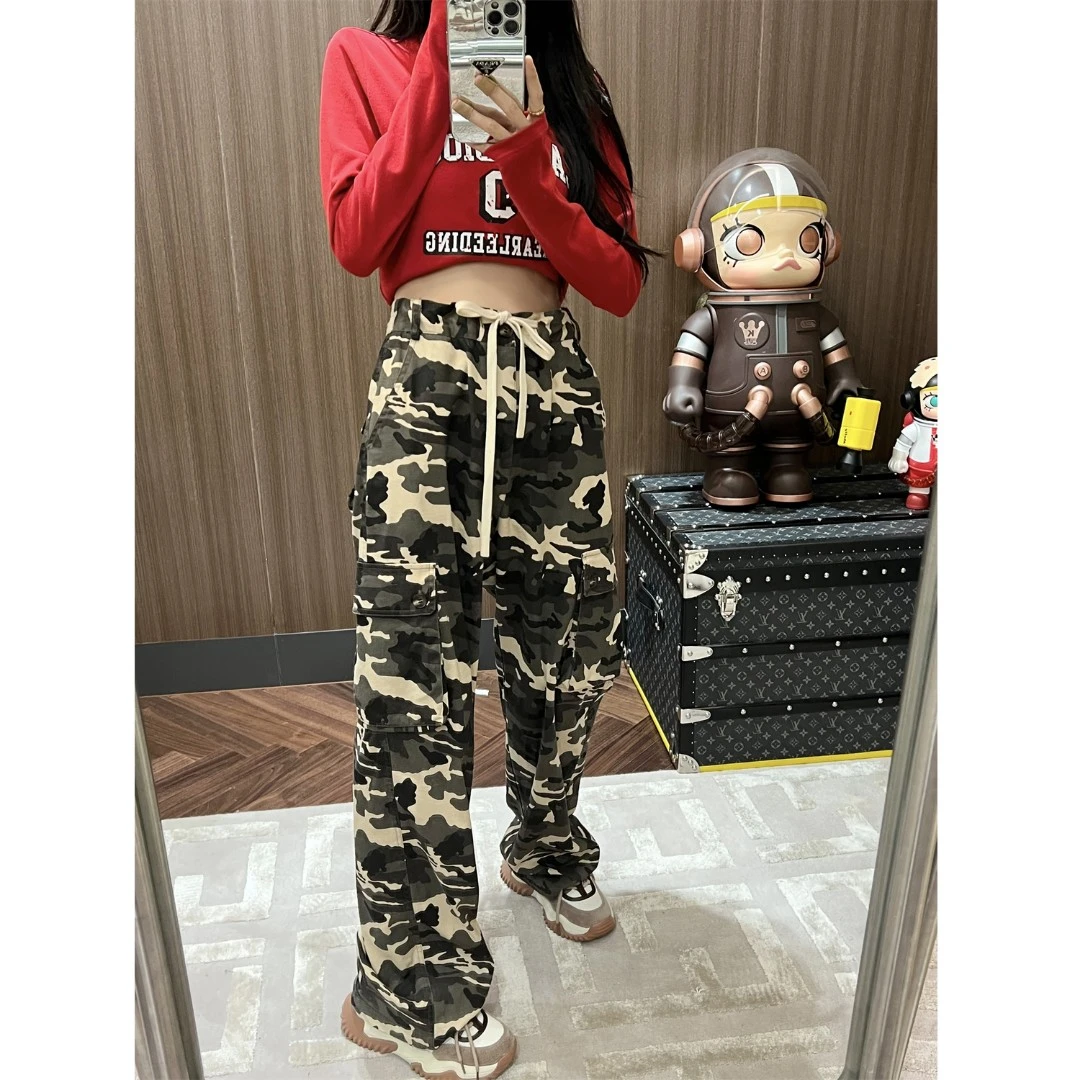Cherry Boom小番茄【随性露营风】迷彩系带裤宽松耐脏小众休闲库