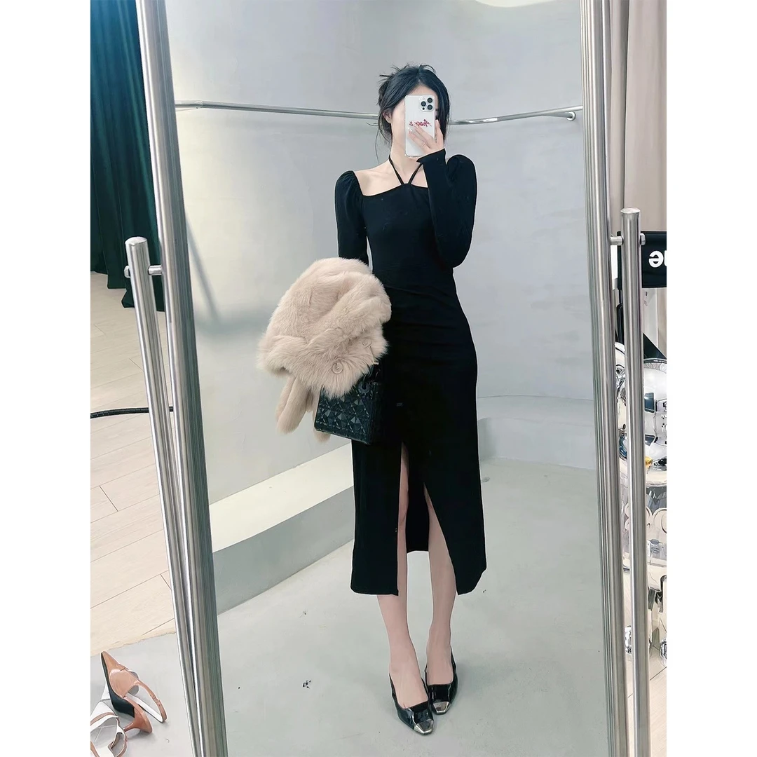 Cherry  大V领长裙A220613038