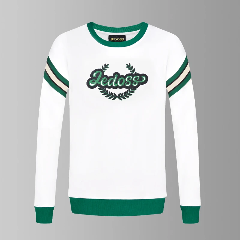 JEDOSS/爵迪斯春季男装秋冬新款字母LOGO胶印无帽套头卫衣潮圆领