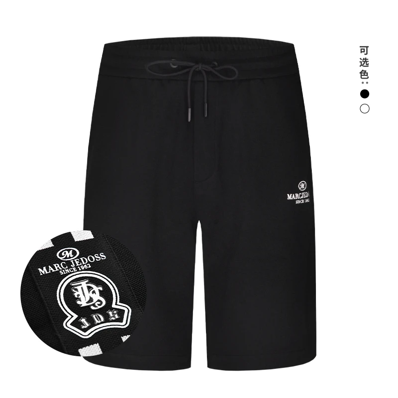 JEDOSS/爵迪斯裤子男款夏季新款刺绣胶印休闲针织中裤HZ608