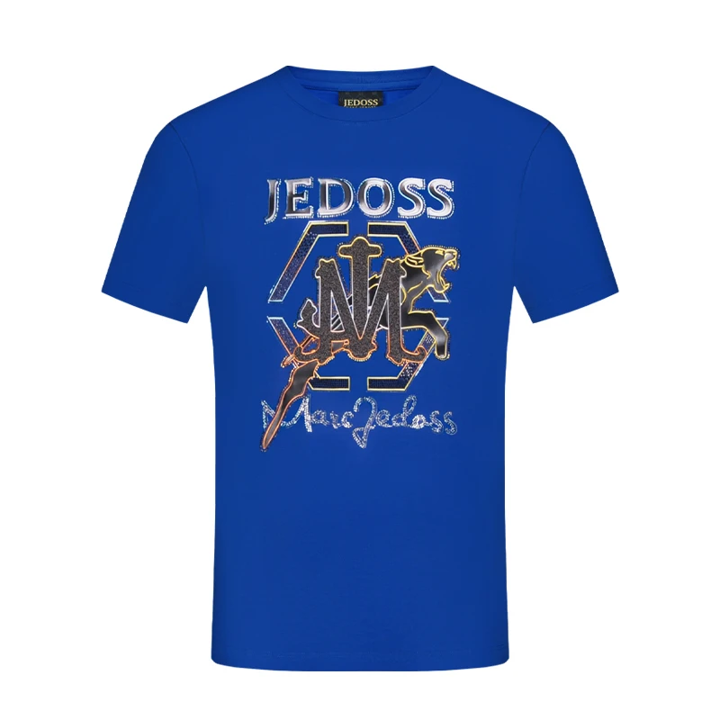 JEDOSS/爵迪斯半袖夏季新款玻璃纱镭射烫钻短袖T恤HM775