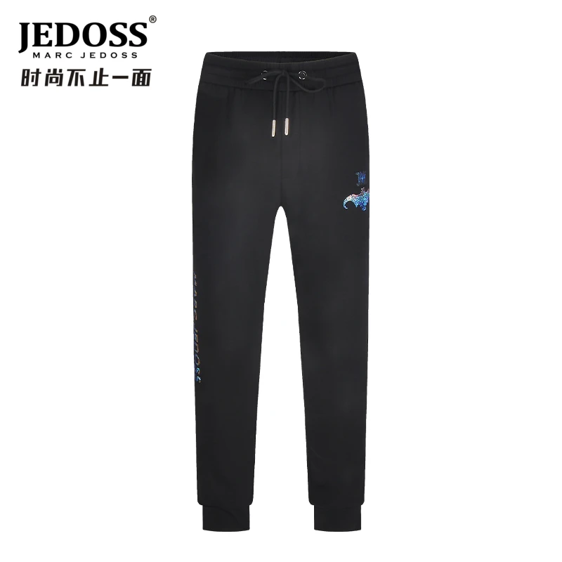 JEDOSS/爵迪斯男装夏季上新款炫彩烫钻薄款透气裤束脚休闲裤025