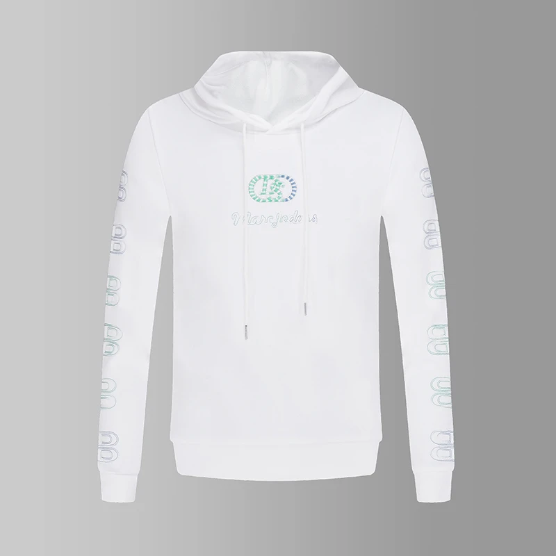 JEDOSS/爵迪斯男装秋冬时尚轻奢炫彩刺绣连帽套头厚卫衣AM037