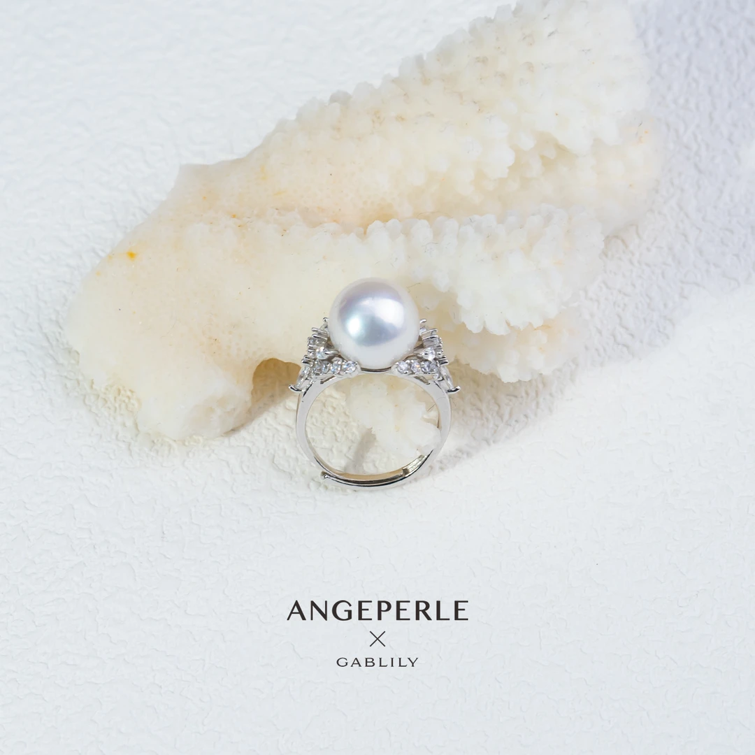 天使之泪淡水珍珠冰雪女王S925银开口戒11-12mm百搭款【天天姐弟】