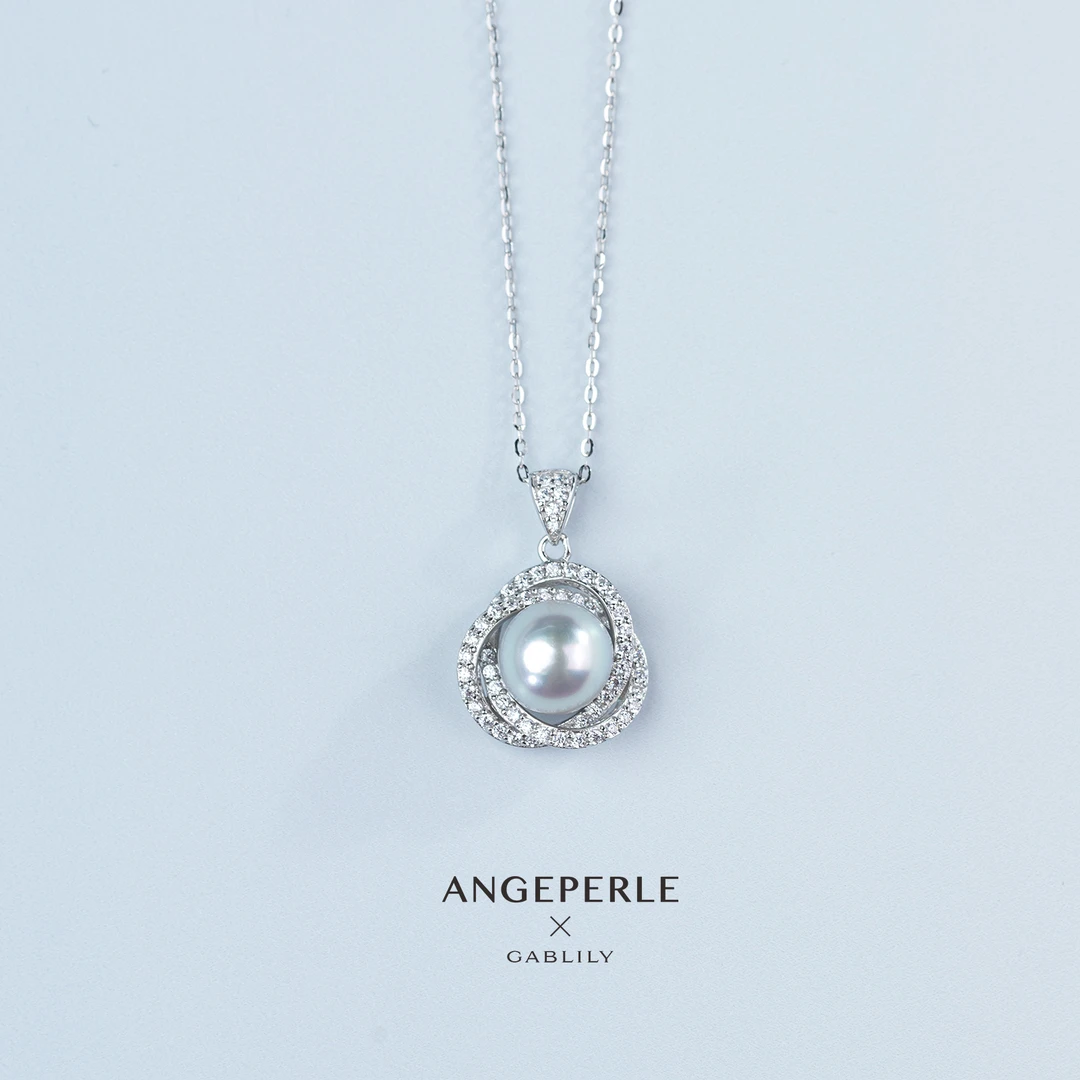 【金喜专属】天使之泪海水珍珠Akoya真多麻色S925银吊坠8-9mm百搭款