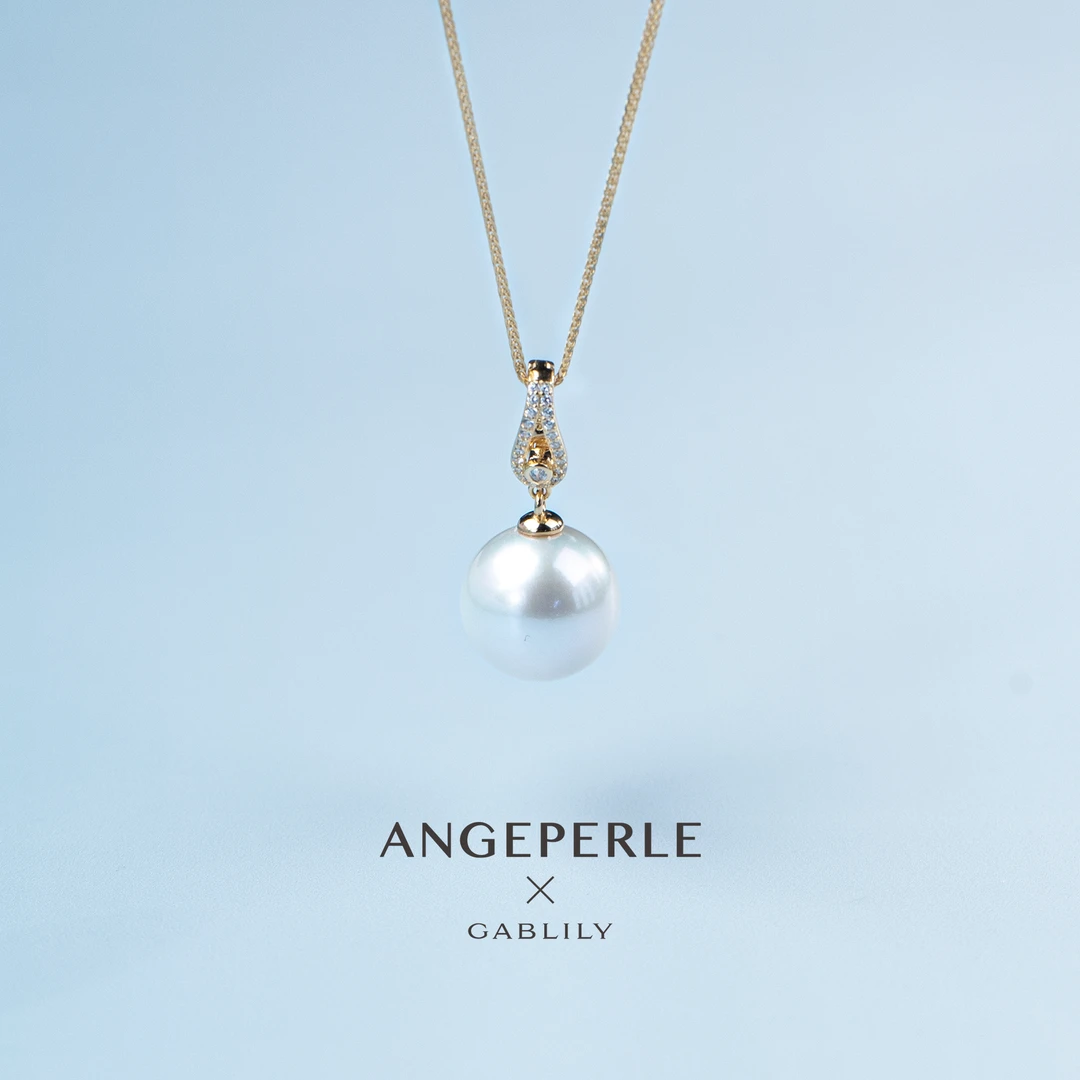 天使之泪【璨瞳】淡水珍珠13-14mm万能扣吊坠通体S925银镀金【畅太】