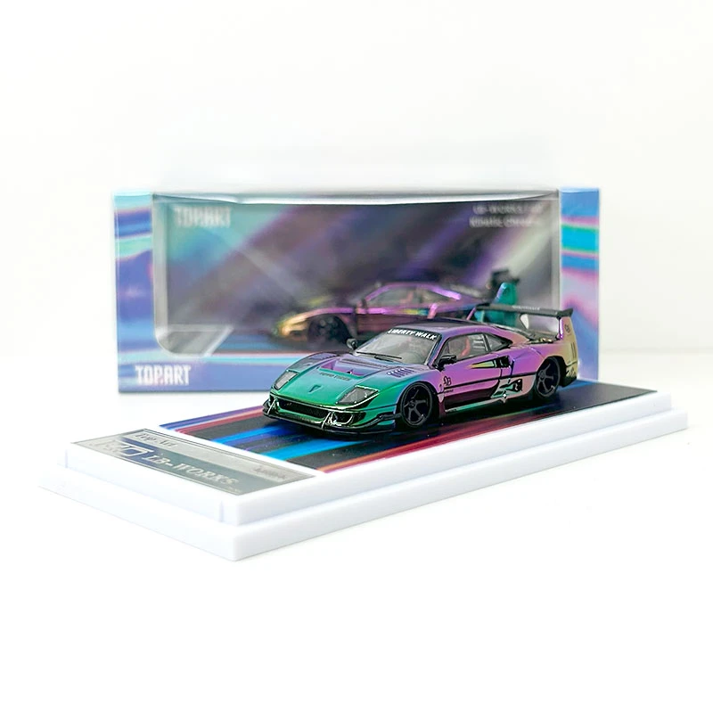 TopArt车模 1:64 合金 法拉利F40 LBWK 宽体 小比例汽车模型 电镀