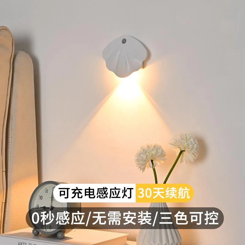 门牌感应射灯充电壁灯走廊楼梯感应灯人体感应过道入户门口小夜灯