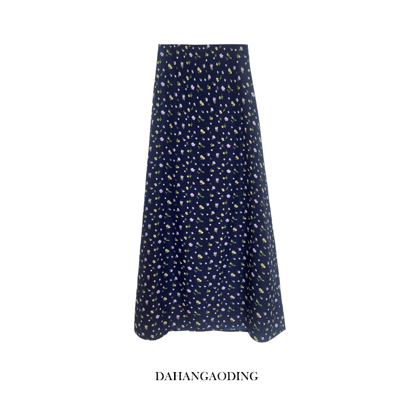 107蓝色碎花裙】韩版气质减龄百搭中长款半身裙--