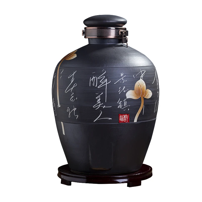 陶瓷酒坛子景德镇酒缸10斤20斤50装家用酒壶密封酒瓶泡酒瓶带龙头