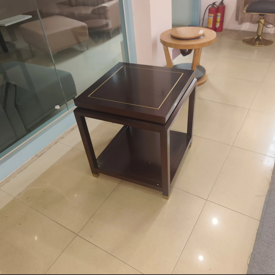 新中式全实木沙发边几