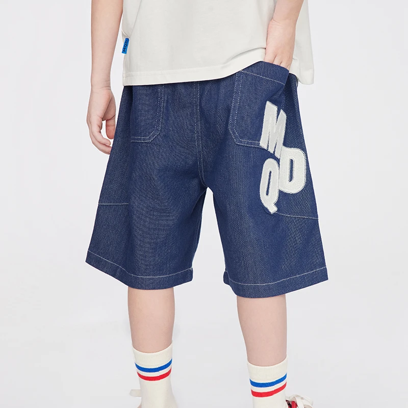 MQD童装儿童夏季新款牛仔短裤宝宝宽松时尚五分休闲裤9632W1406