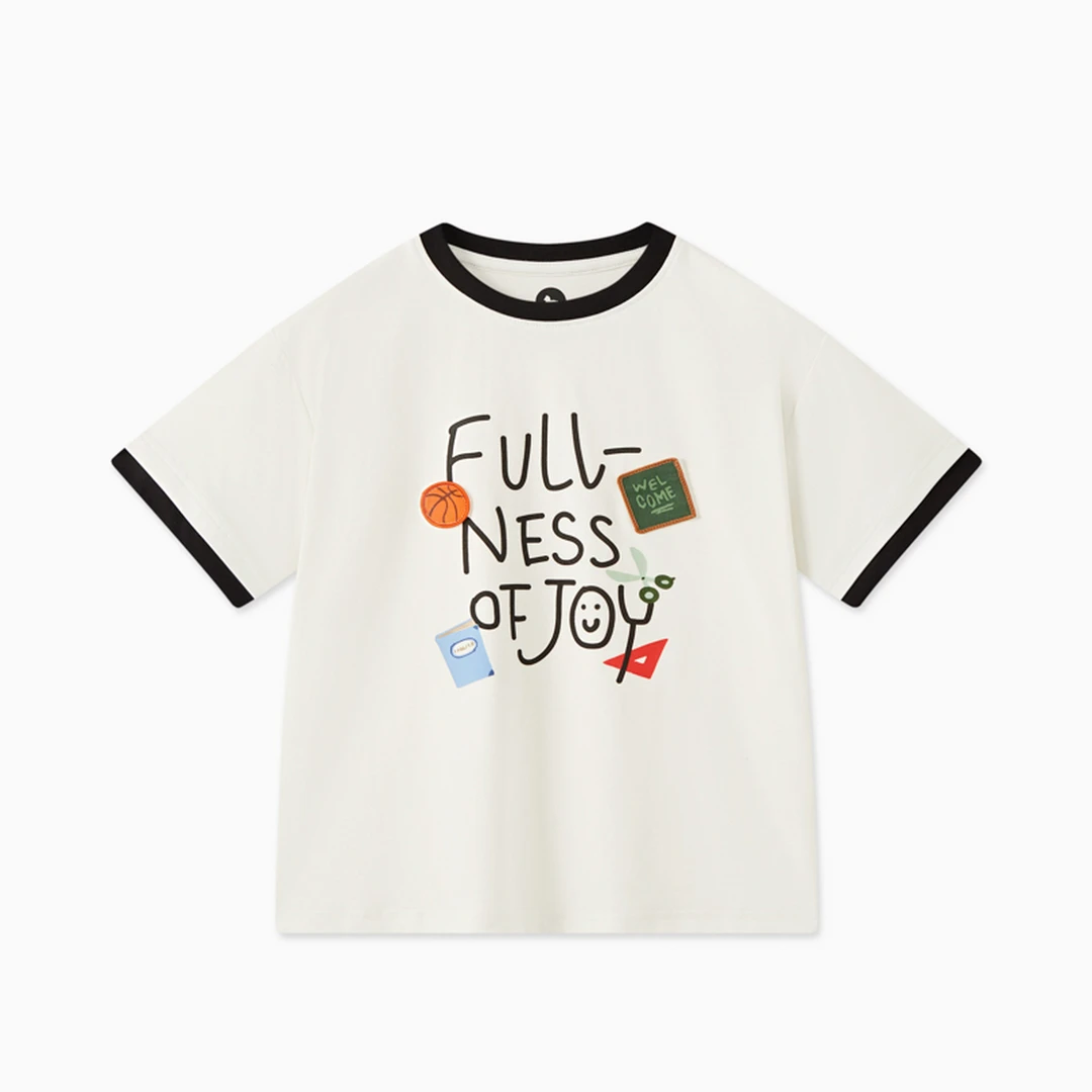 MQD童装儿童24夏新款索罗娜潮酷休闲字母短袖T恤9642W0344