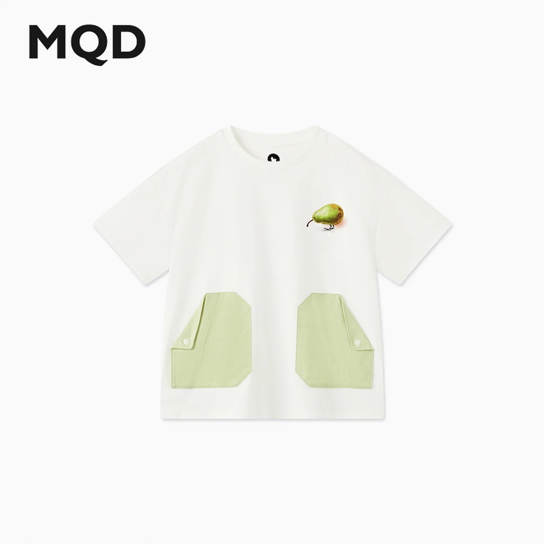 【索罗娜】MQD童装夏新款撞色拼接休闲百搭短袖T恤圆领大童春夏夏季