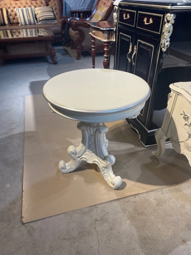 65*65*65珍珠白描银圆几