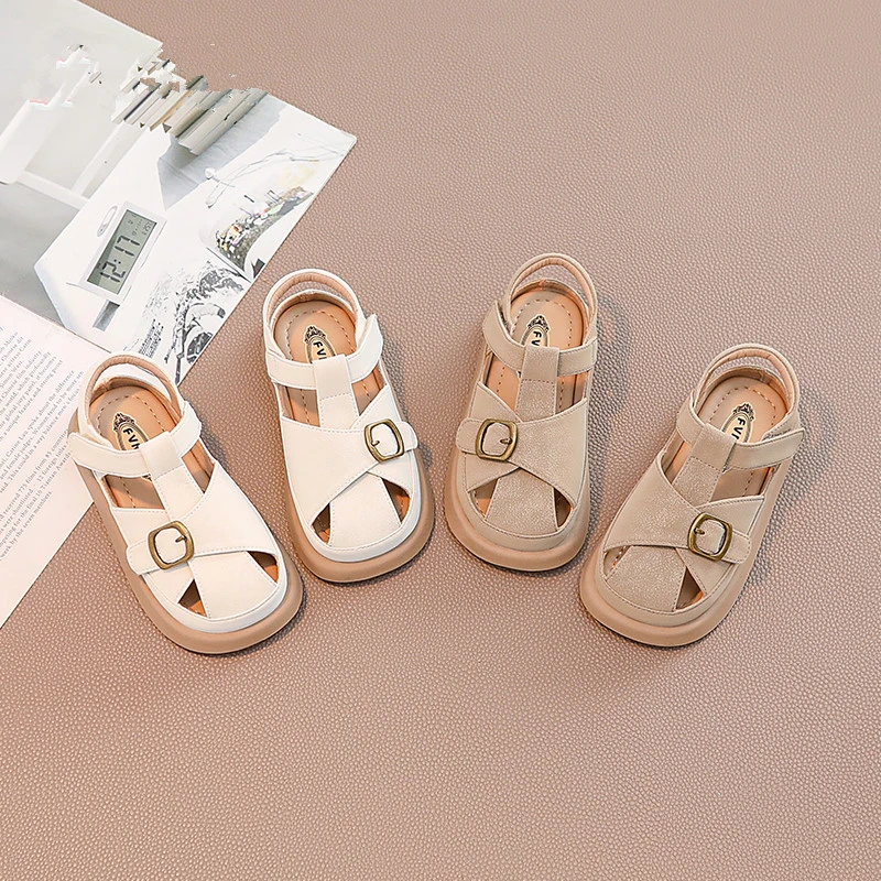 丁达尔穿搭女童鞋子儿童公主包头凉鞋2024夏季新款女孩宝宝软底鞋