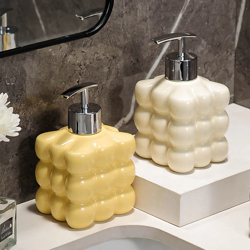 轻奢陶瓷洗手液瓶高颜值卫生间浴室按压式空瓶分装瓶挤压式乳液器