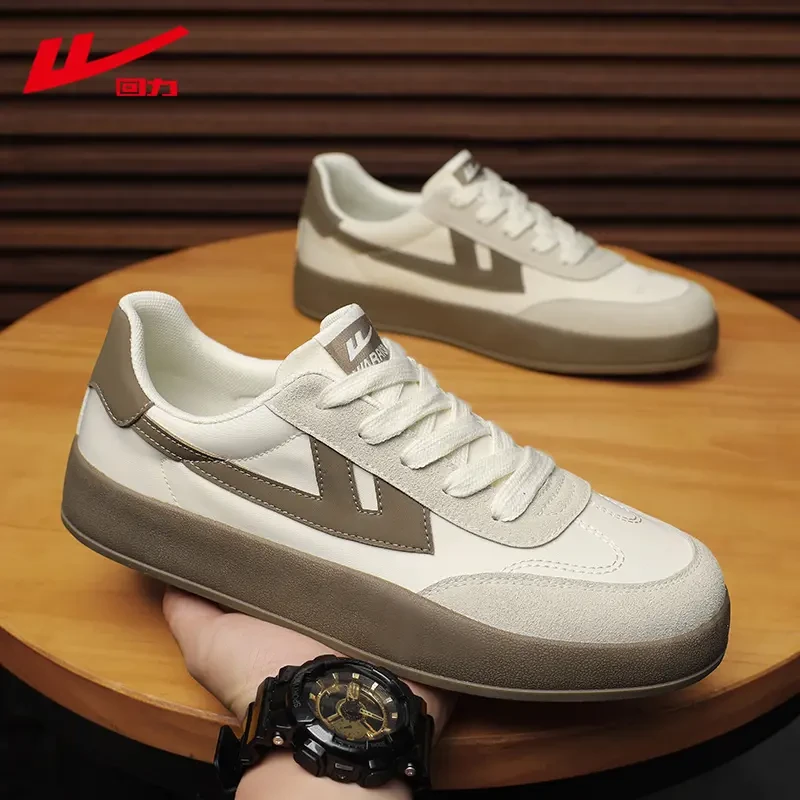 回力厚底德训鞋男2025新款夏季复古板鞋百搭休闲透气运动帆布鞋男