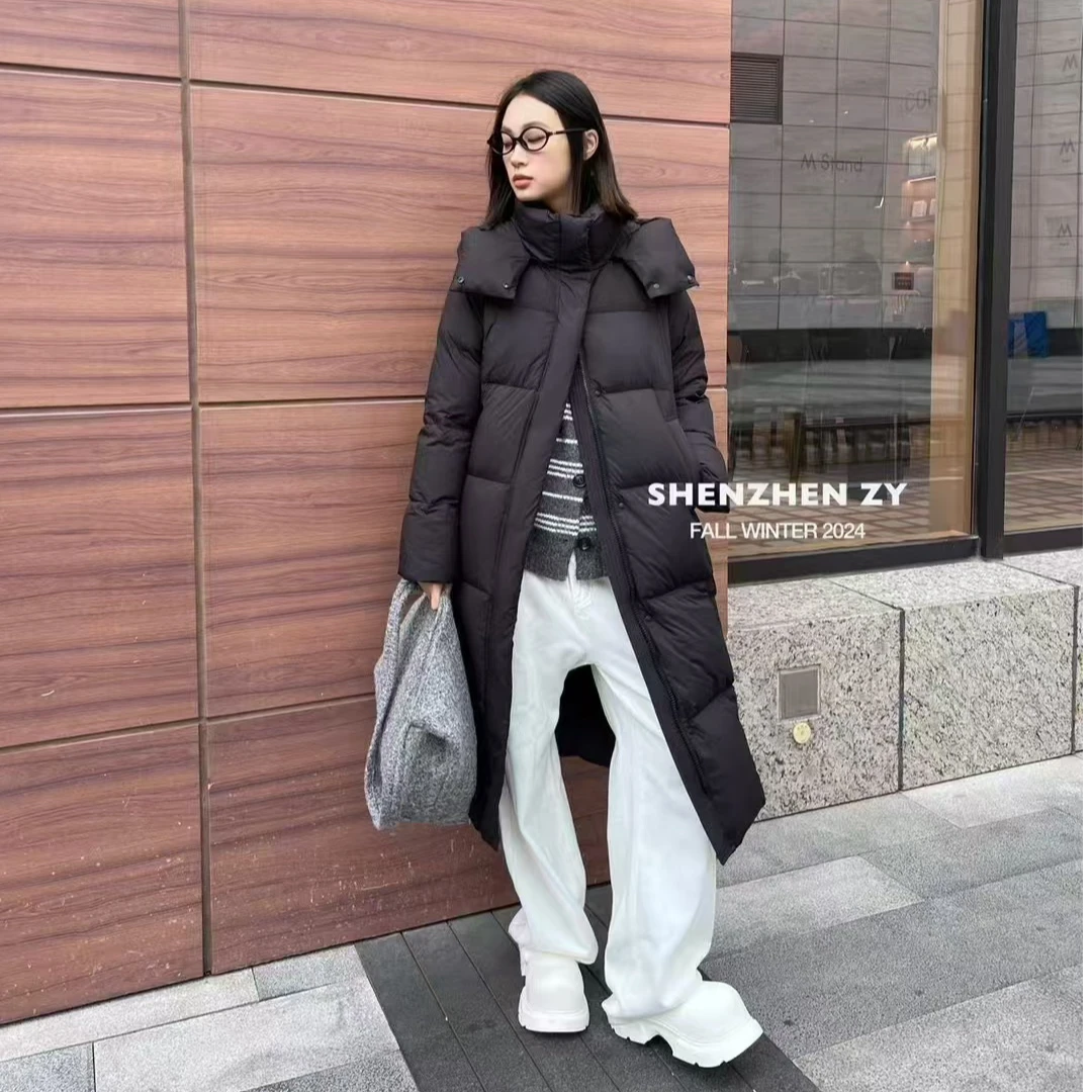 中长款香港一诺2024新款设计感时尚洋气过膝加厚冬季外套