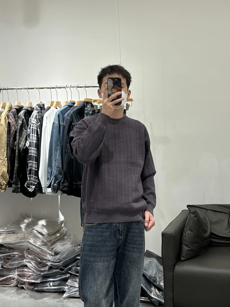 男士秋冬新款简约休闲百搭粗针织加厚毛衣