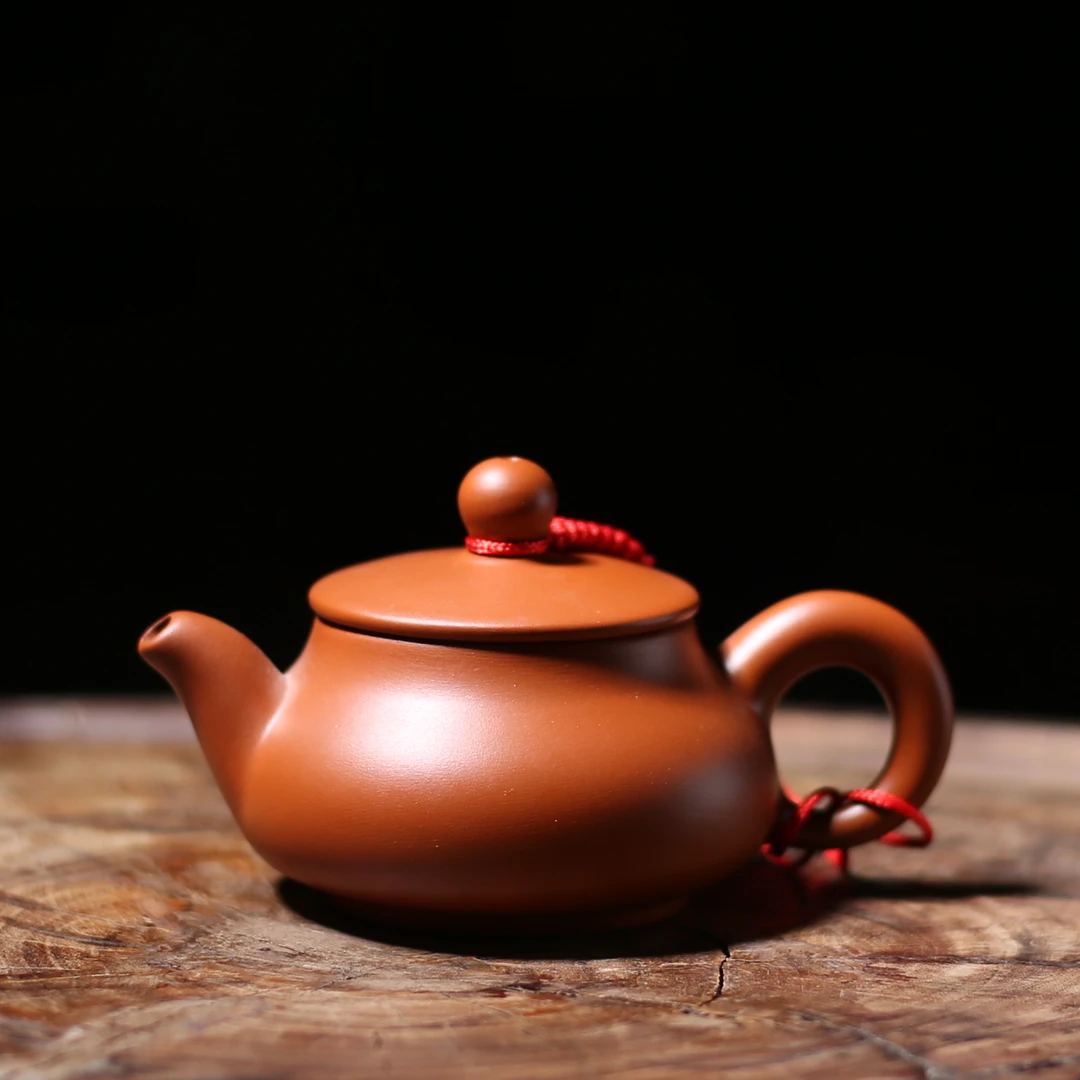 潮州原矿朱泥小容量半手工紫砂壶茶壶茶具小品明炉潘壶120毫升