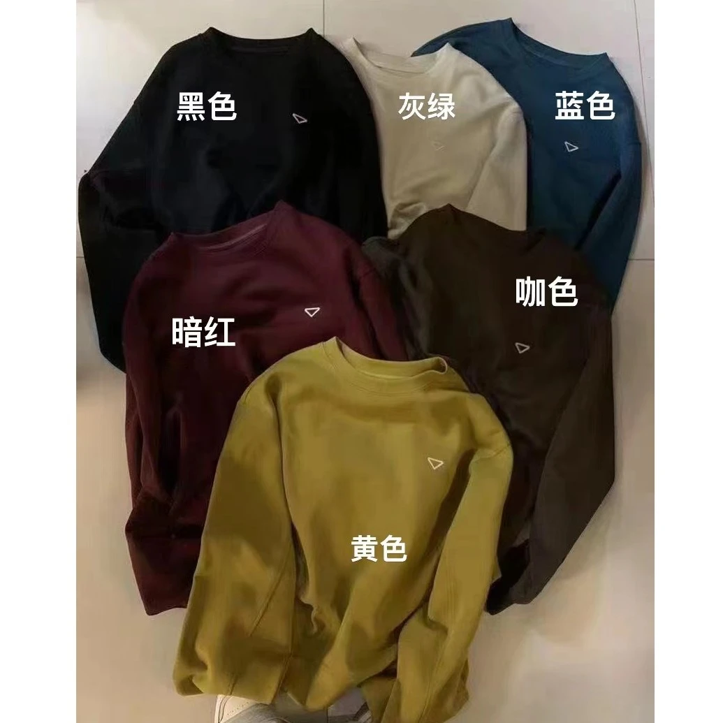 清喜大东7017空气棉韩系小三角印花宽松百搭显瘦圆领长袖卫衣上衣