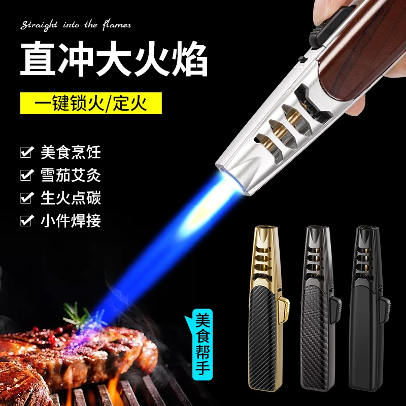 防风高温焊枪打火机笔式创意个性潮喷枪烘焙高温蓝焰大容量点艾灸