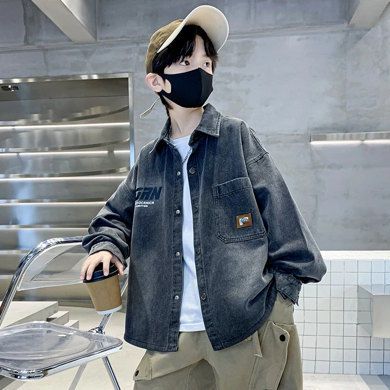儿童春秋款男童牛仔外套秋季2024新款男孩潮流帅气衣服中大童炸街