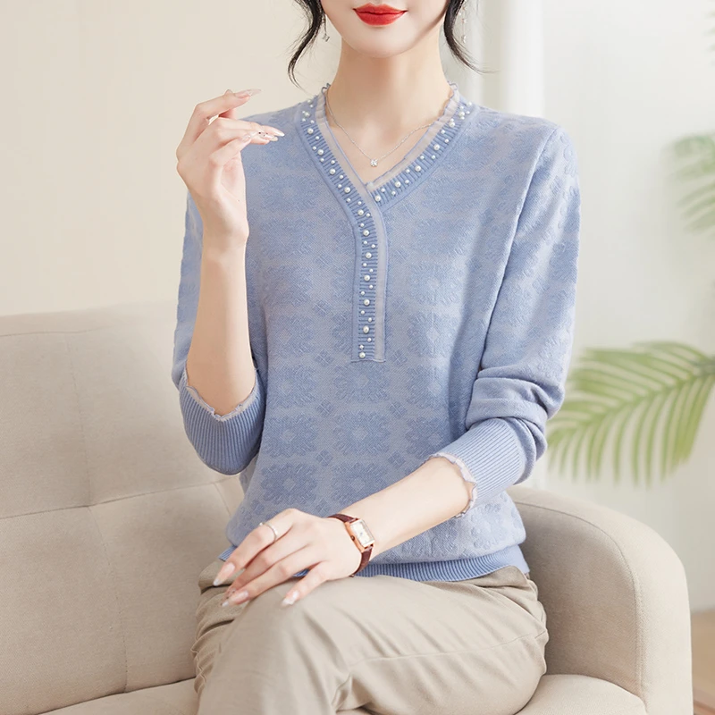 妈妈装秋装洋气打底小衫40岁50减龄中老年人宽松大码秋冬内搭上衣