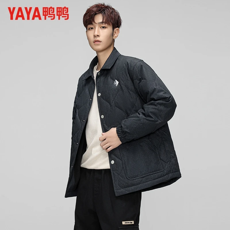 YAYA/鸭鸭羽绒服男短款秋冬时尚休闲宽松百搭保暖外套YE4A702352D