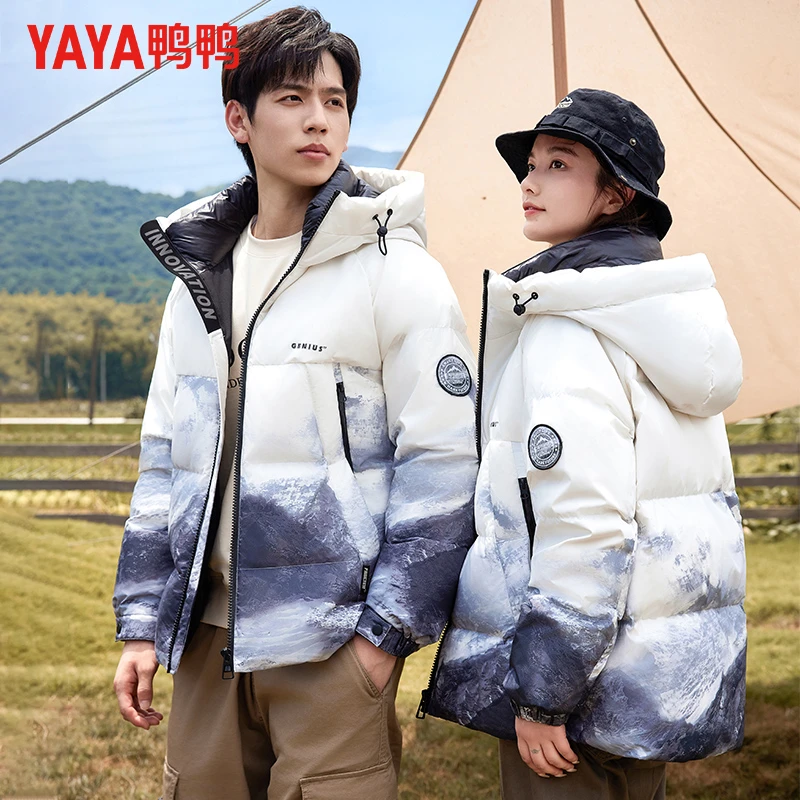 【雪山系列】鸭鸭羽绒服男短款冬季时尚情侣款户外外套YE3B004752D