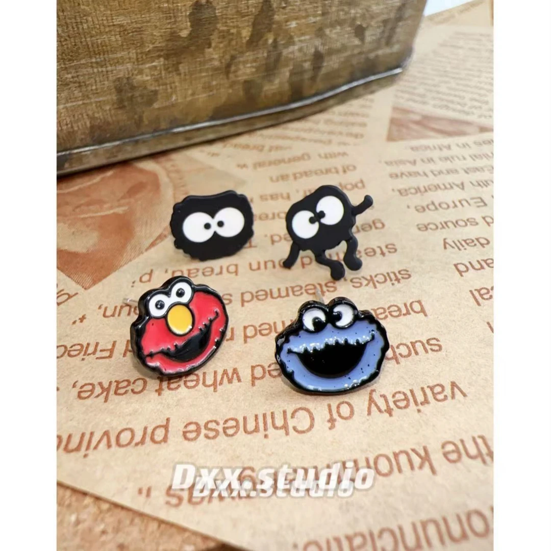 铜合金亚克力耳饰 DXX小晰饰品-新品-【四只装可爱卡通】耳饰40313